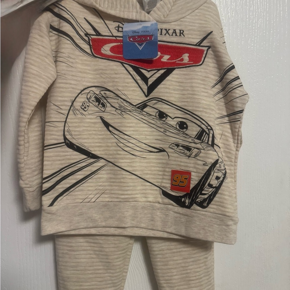 Disney Cars Cream Hoodie and Pants Set 5t